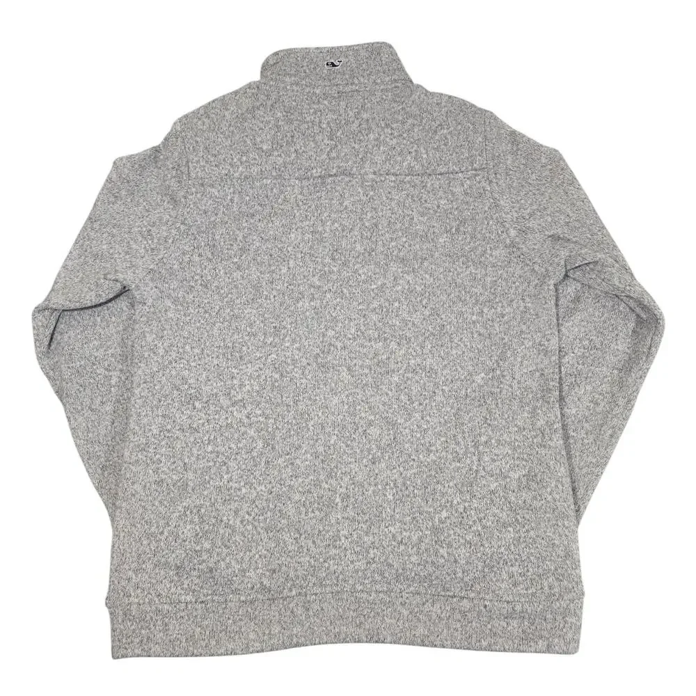 Vineyard Vines Gray Heathered Quarter Zip Pullover Sweater Fleece Girls Large